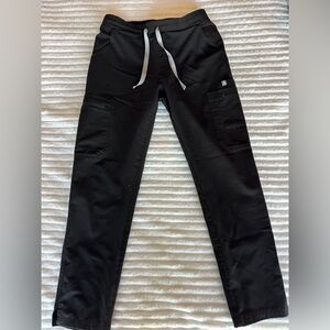 Figs Black scrub bottoms with  Drawstring
